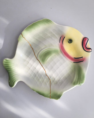 Kintsugi Fisch-Teller